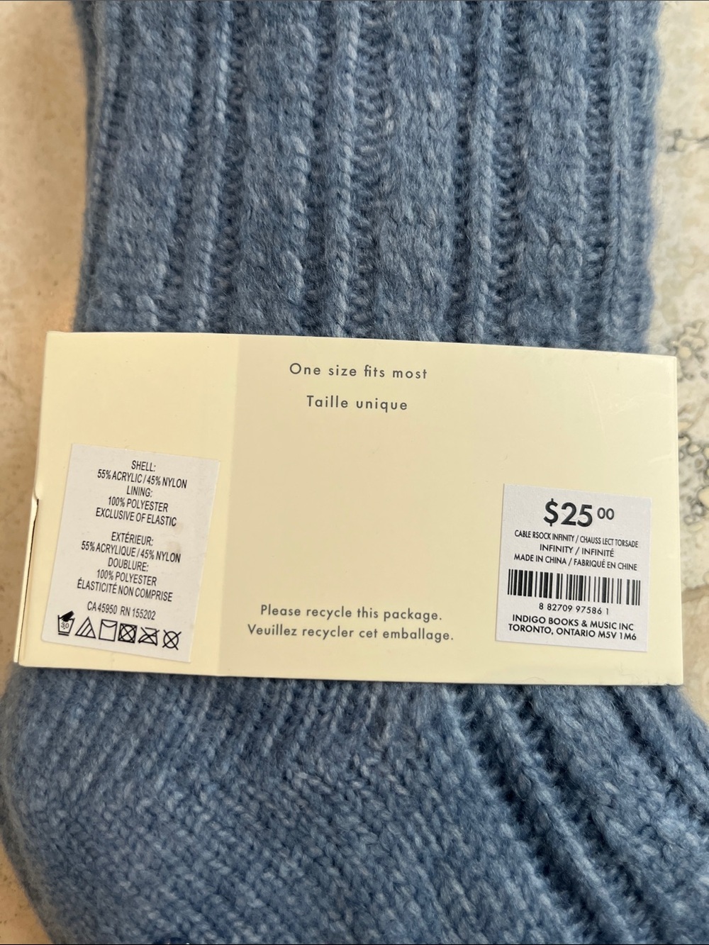 Cozy & Soft Knit Indigo Reading Socks with Non-Slip Dots - Brand New - Picture 3 of 5